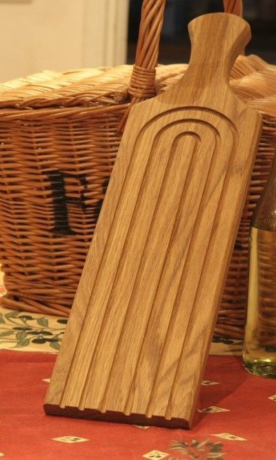 solid oak baguette serving board paddle