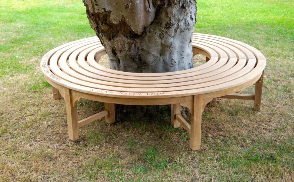 Engraved Wooden Circular Bench - MakeMeSomethingSpecial.com