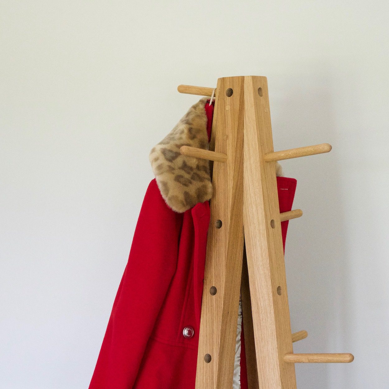 Handmade Oak Coat Rack Stand