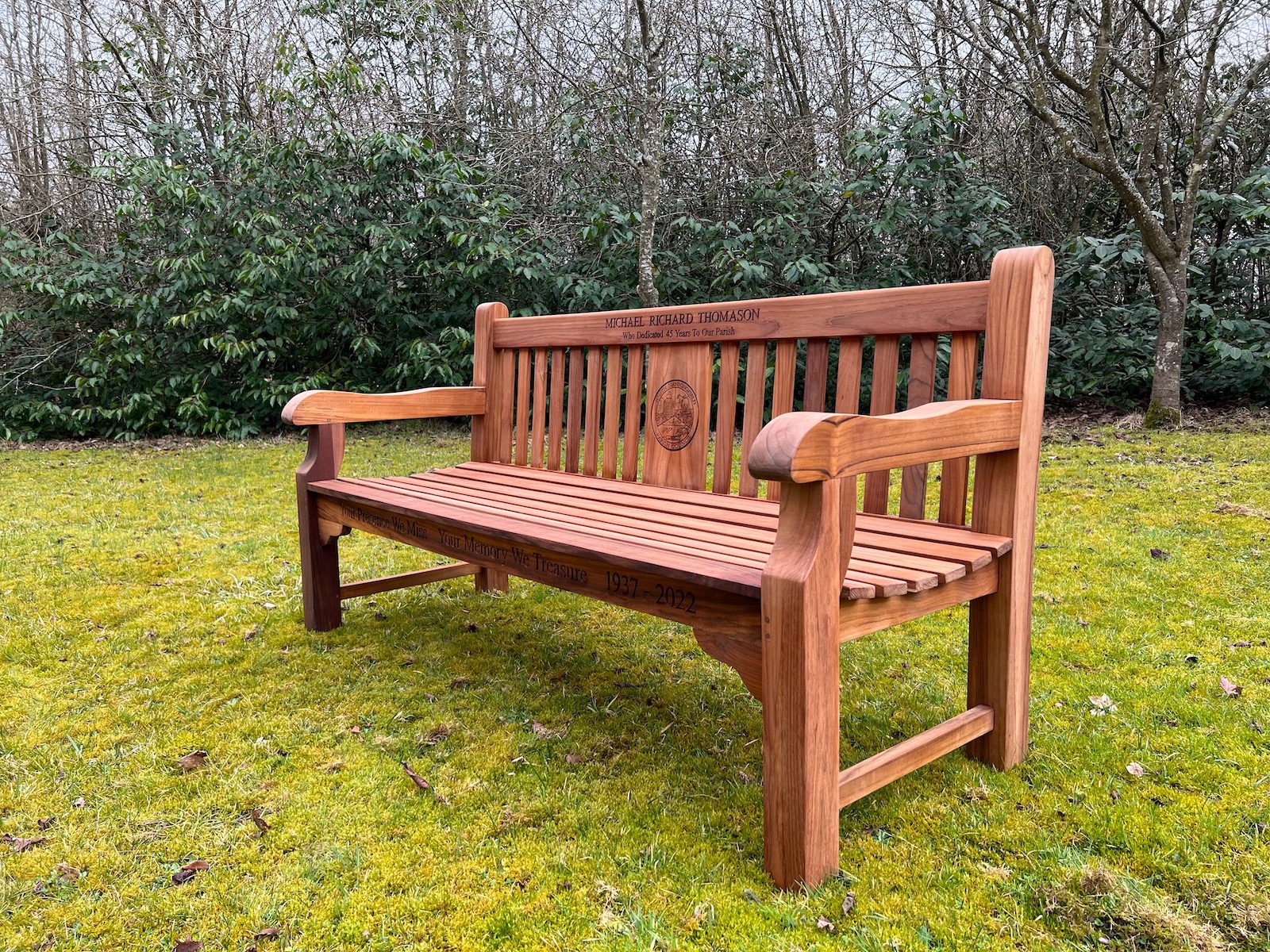 Engraved Wooden Memorial Garden Bench MakeMeSomethingSpecial